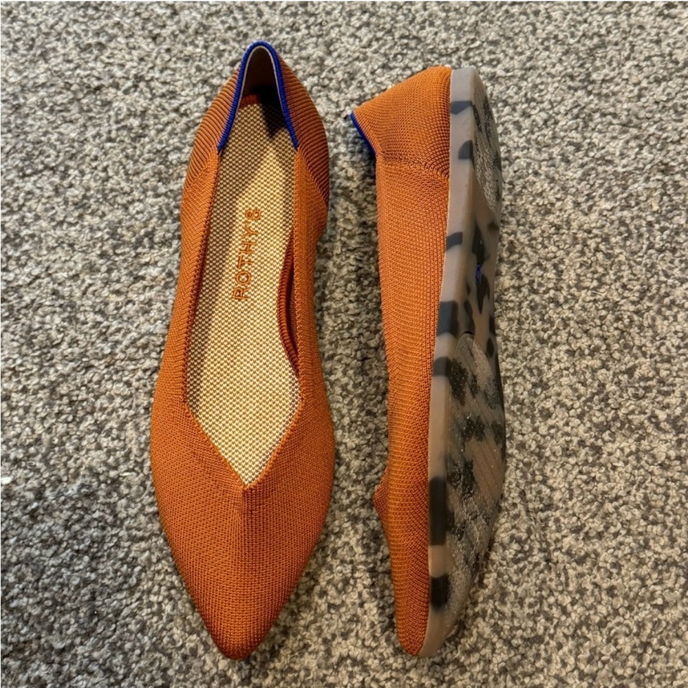 Rothy's Orange Slip-On Flats with Pointed Toe